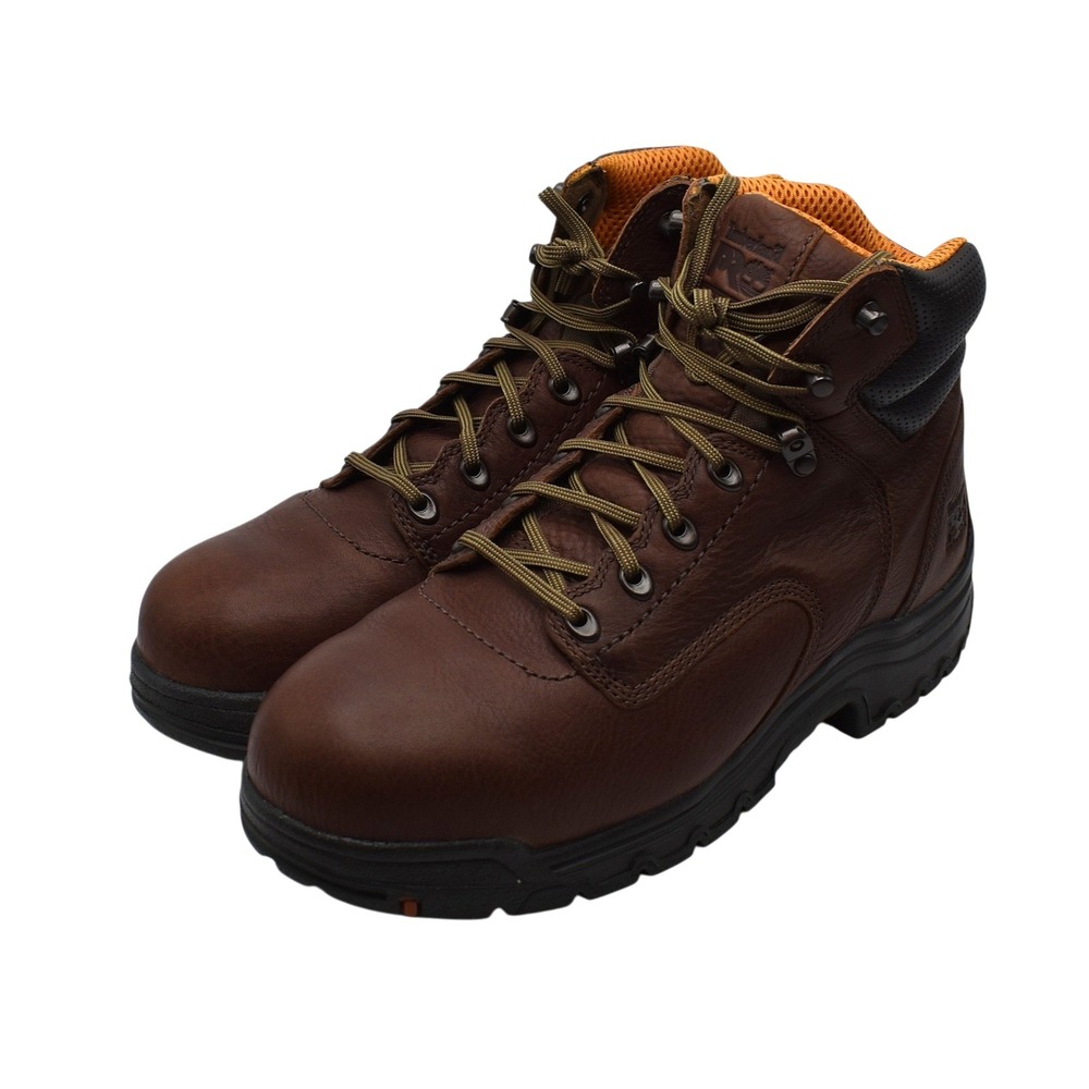 Timberland PRO TiTAN 6" Alloy Toe Work Boots Men's Size 9 Brown Slip Resistant
